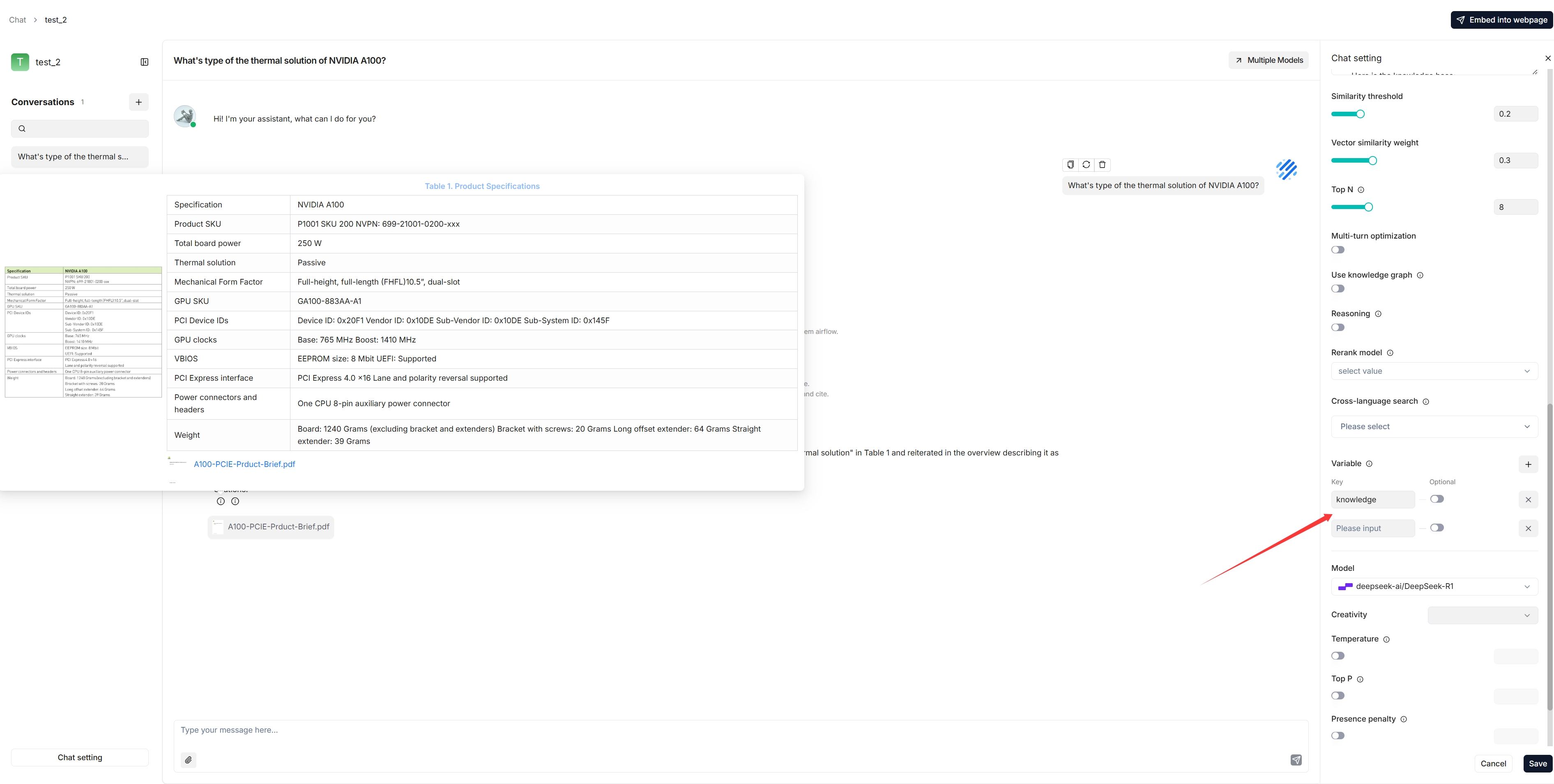 chat variables
