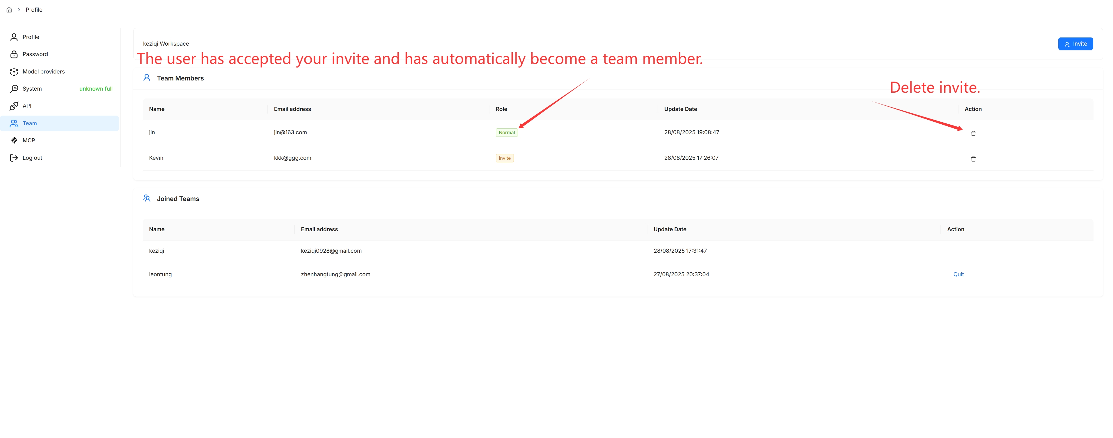 remove member