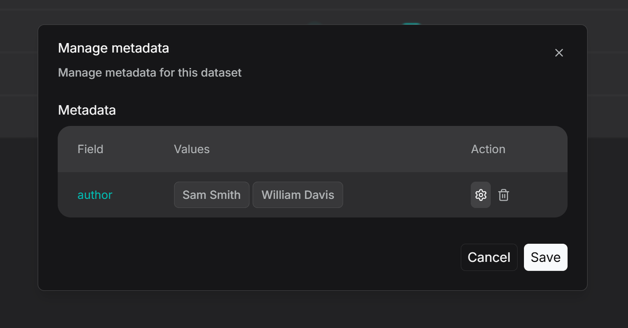 manage metadata