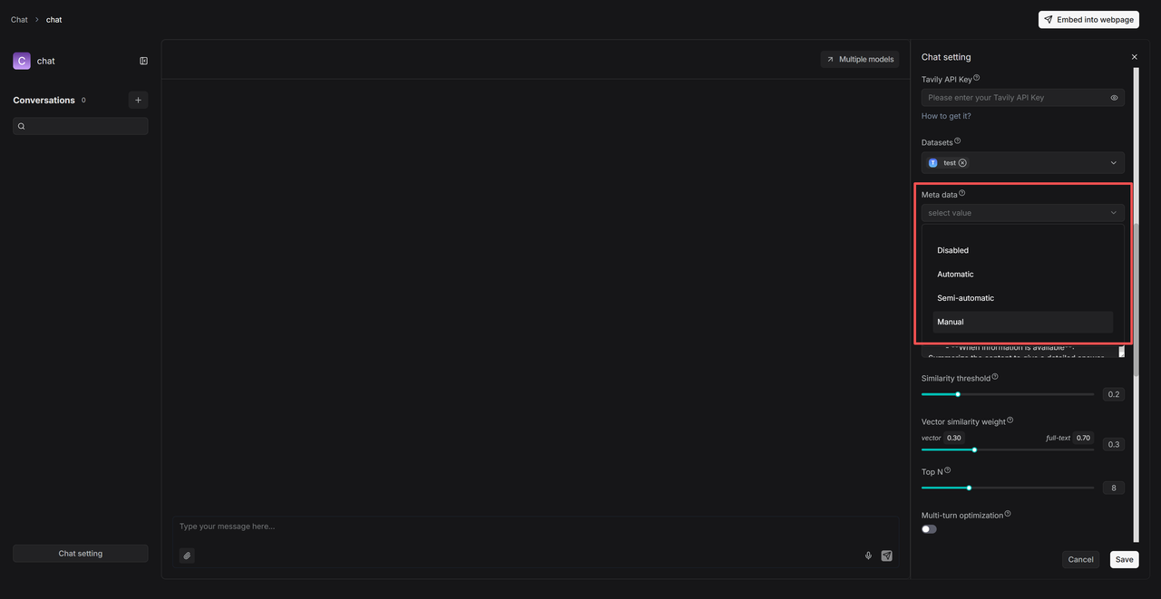 metadata filtering rules