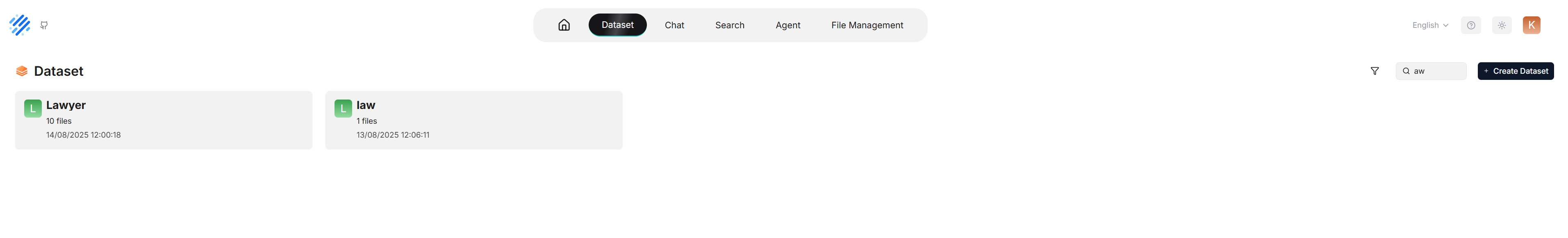 search dataset