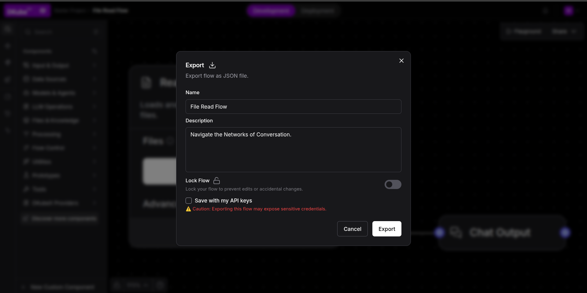 Export flow