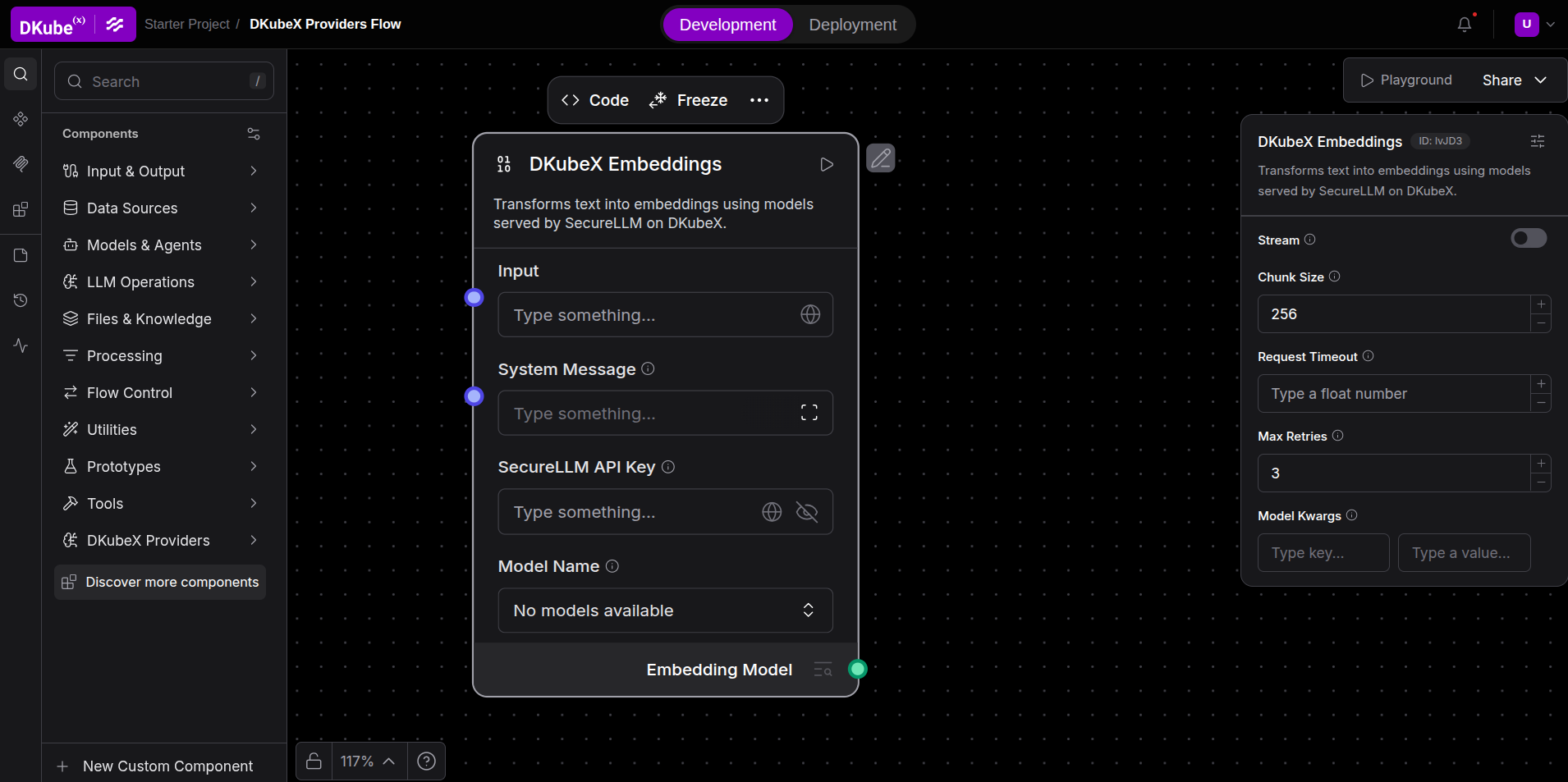 DKubeX Embeddings component