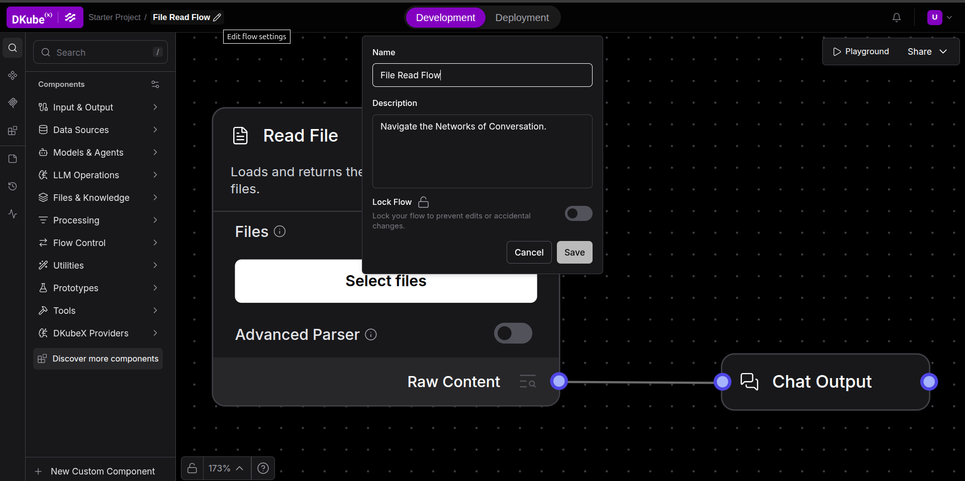 Flow menu