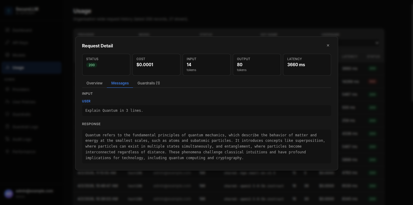 Request Detail modal